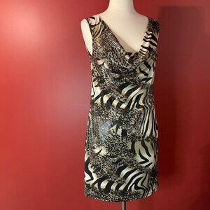 Luxlead Women's Animal Print Bodycon Dress - Size Large